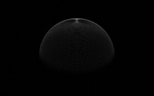 A black and white photo of an object in the dark
